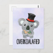 Overkoalafied Pun Cute Koala in Top Hat Briefkaart (Voorkant / Achterkant)