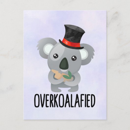 Overkoalafied Pun Cute Koala in Top Hat Briefkaart (Voorkant)