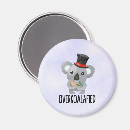 Overkoalafied Pun Cute Koala in Top Hat Magneet (Voorkant / Achterkant)