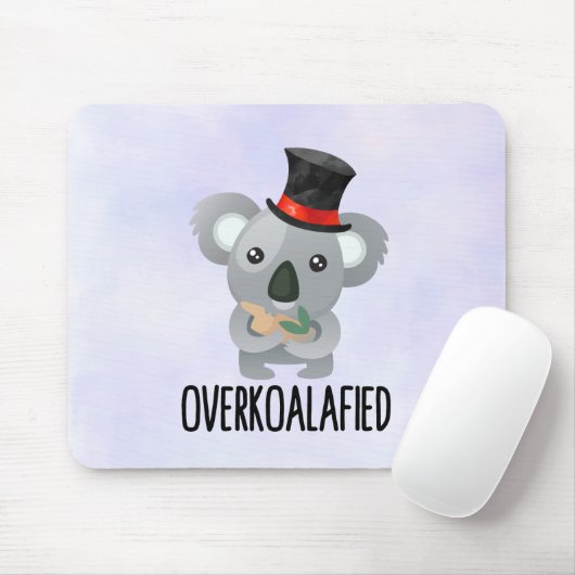 Overkoalafied Pun Cute Koala in Top Hat Muismat (Met muis)