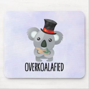 Overkoalafied Pun Cute Koala in Top Hat Muismat