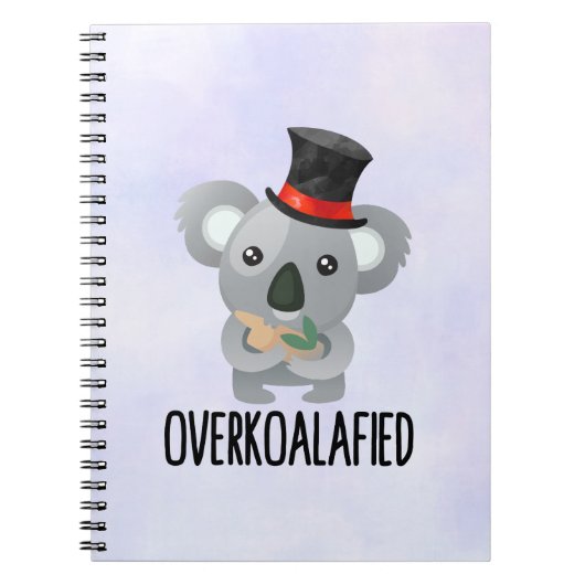 Overkoalafied Pun Cute Koala in Top Hat Notitieboek (Voorkant)