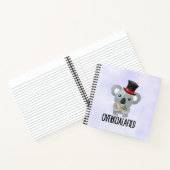 Overkoalafied Pun Cute Koala in Top Hat Notitieboek (Binnen)