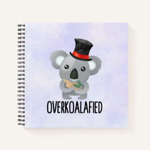 Overkoalafied Pun Cute Koala in Top Hat Notitieboek
