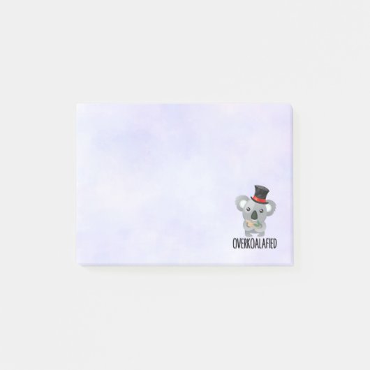 Overkoalafied Pun Cute Koala in Top Hat Post-it® Notes (Voorkant)