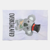 Overkoalafied Pun Cute Koala in Top Hat Theedoek (Horizontaal)