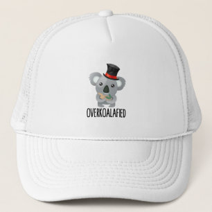 Overkoalafied Pun Cute Koala in Top Hat Trucker Pet