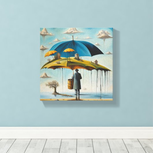 overkoepelende wereld canvas afdruk (Insitu (Houten vloer))