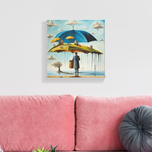 overkoepelende wereld canvas afdruk (Insitu (Woonkamer))