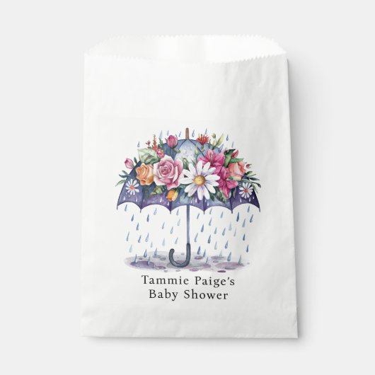 Overladen met Baby shower Bloemen Bedankzakje (Voorkant)