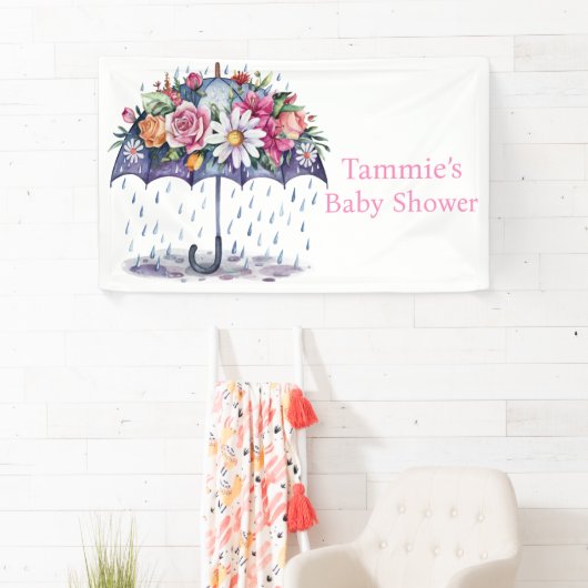 Overladen met Baby shower Bloemen Spandoek (Insitu)