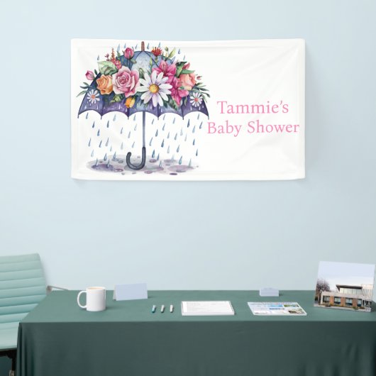 Overladen met Baby shower Bloemen Spandoek (Beurs)