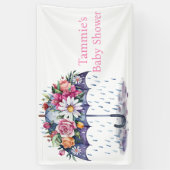 Overladen met Baby shower Bloemen Spandoek (Verticaal)