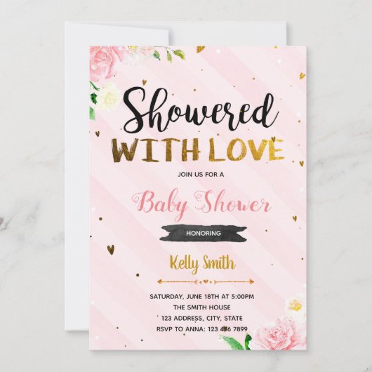 Overladen met liefde bruids douche uitnodiging (Voorkant)