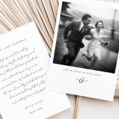 "Overladen met liefde" Foto Dank u kaart