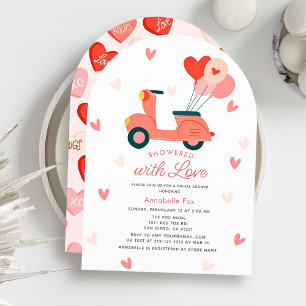 Overladen met Liefde Motorscooter Bruidsdouche Kaart