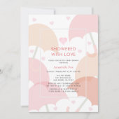Overladen met Love Pink Umbrellas Baby shower Kaart (Voorkant)