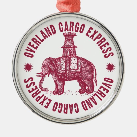 overland cargo express olifant metalen ornament (Voorkant)