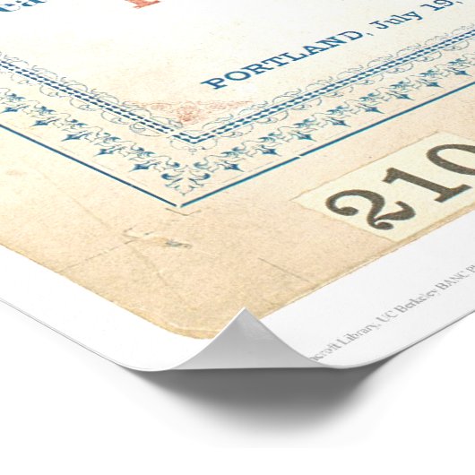 Overland Mail Route to CA 1866 (1257A) - Onherstel Poster (Hoek)