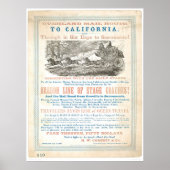 Overland Mail Route to CA 1866 (1257A) - Onherstel Poster (Voorkant)