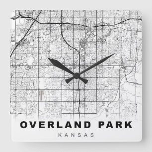 Overland Park Map Vierkante Klok