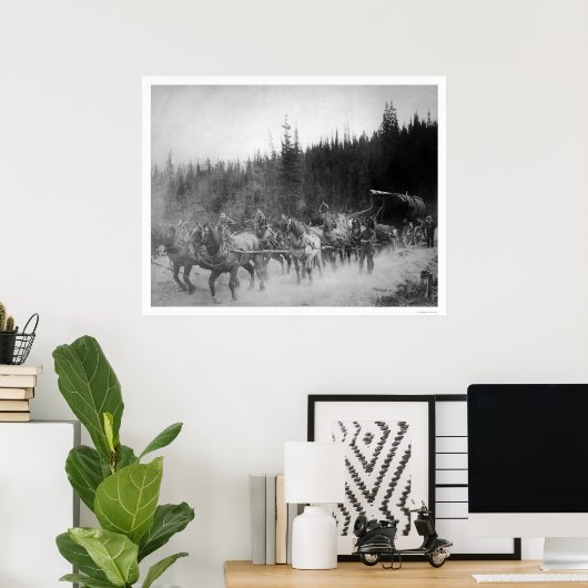 Overland Trail Horses Alaska 1908 Poster (Thuiskantoor)