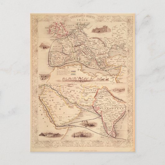Overlandroute naar India Briefkaart (Voorkant)