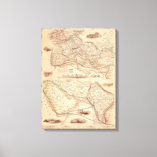 Overlandroute naar India Canvas Afdruk (Voorkant)