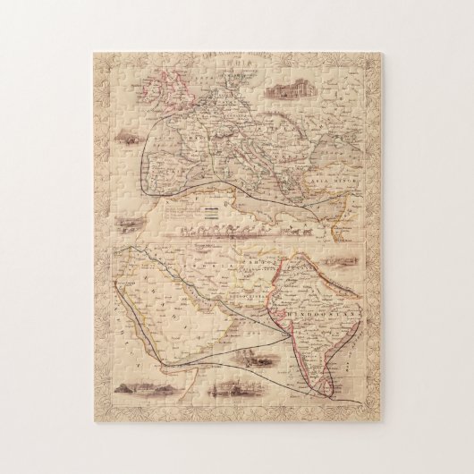 Overlandroute naar India Legpuzzel (Verticaal)