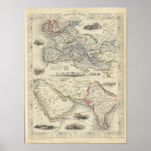 Overlandroute naar India Poster