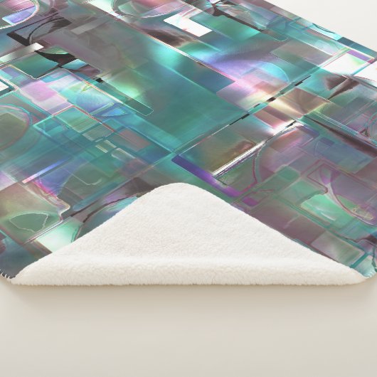 Overlap van gradiënt groen en gekleurd in zachte n sherpa deken (3/4)