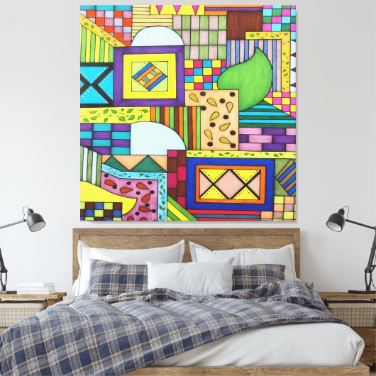 Overlapped Blocks Canvas Afdruk (Insitu (Slaapkamer))