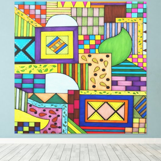 Overlapped Blocks Canvas Afdruk (Insitu (Houten vloer))