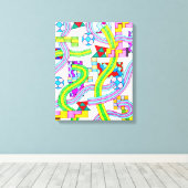 Overlapped with Curves Canvas Afdruk (Insitu (Houten vloer))