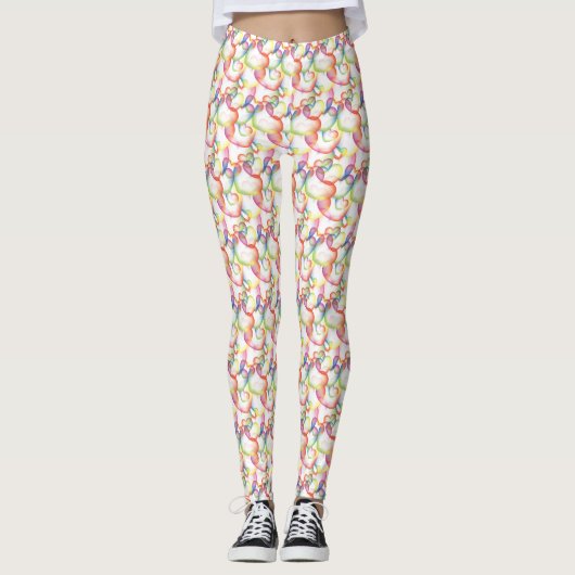 Overlappend Abstract hartenpatroon Leggings (Voorkant)