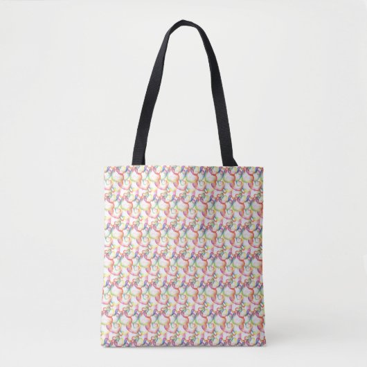 Overlappend Abstract hartenpatroon Tote Bag (Voorkant)