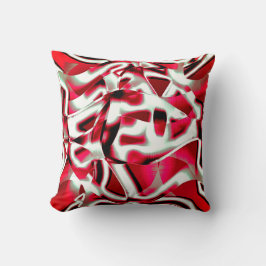 Overlappend gekromd lint in vivid rood kussen