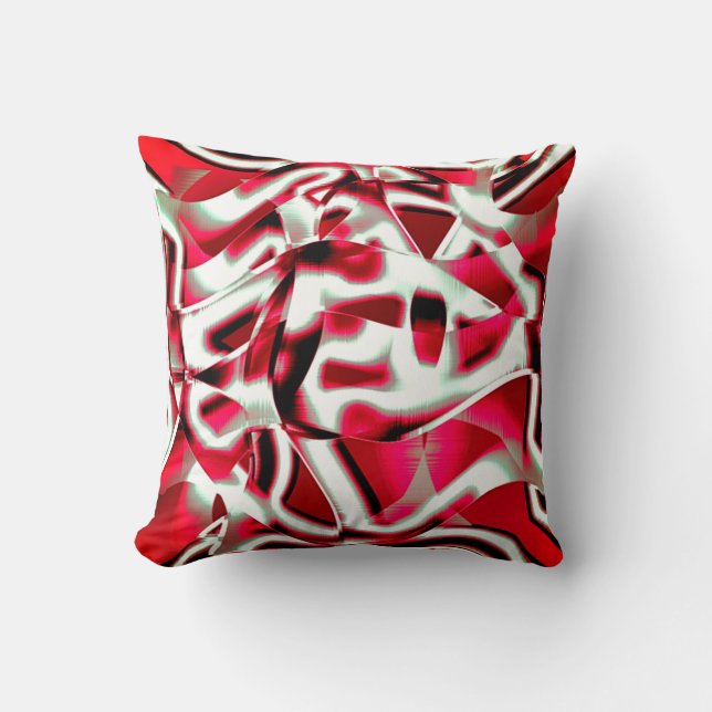 Overlappend gekromd lint in vivid rood kussen (Voorkant)