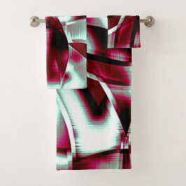 Overlappend gekromd lint in wijn tot verchroomd bad handdoek