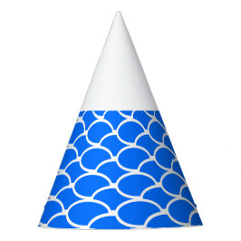 Overlappend, wit Pet met heldere blauwe golven Feesthoedjes