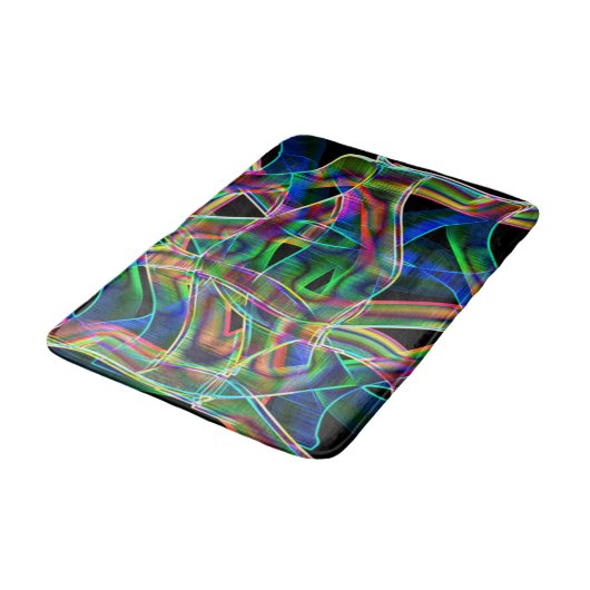 Overlappende bandachtige krommen, neonkleurige ver badmat (Gekanteld)