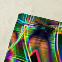 Overlappende bandachtige krommen, neonkleurige ver