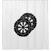 Overlappende bloemvormige Genji-karren Douchegordijn (Voorkant)