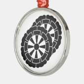 Overlappende bloemvormige Genji-karren Metalen Ornament (Links)