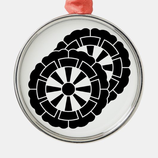 Overlappende bloemvormige Genji-karren Metalen Ornament (Voorkant)