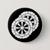 Overlappende bloemvormige Genji-karren Ronde Button 5,7 Cm (Voorkant)