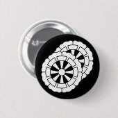 Overlappende bloemvormige Genji-karren Ronde Button 5,7 Cm (Voorkant /achterkant)