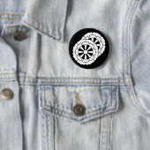 Overlappende bloemvormige Genji-karren Ronde Button 5,7 Cm (In situ)