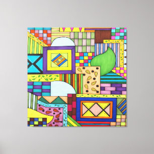 Overlappende Blokken Canvas Afdruk