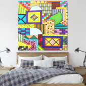 Overlappende Blokken Canvas Afdruk (Insitu (Slaapkamer))